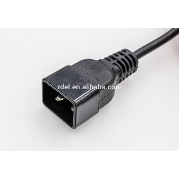 Cable divisor IEC C20 a 2x C19 Y - 15 pies, 20 A / 250 V, UL de 12/3 AWG